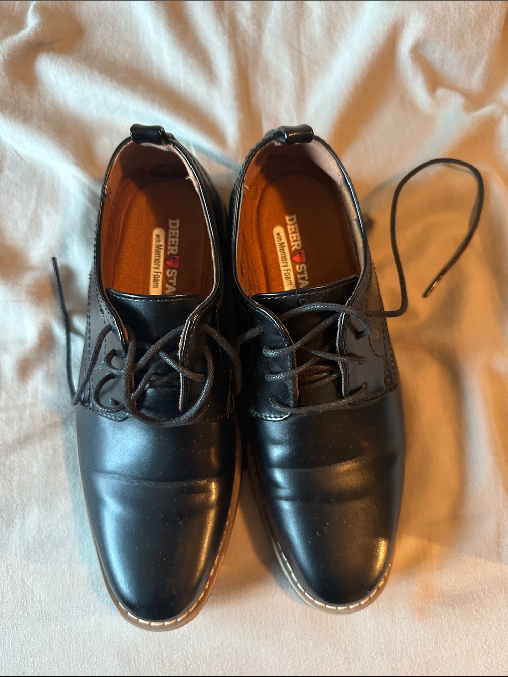 Deer Stags Black Boy’s Size 4 Lace-Up Oxfords